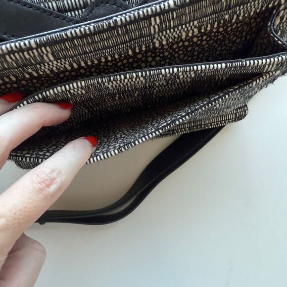 EUC Loeffler Randall Envelope Shoulder/Crossbody Bag, Black Leather & Tweed - Picture 9 of 11